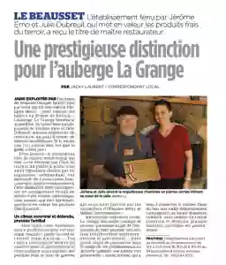 à propos - La Grange - restaurant LE BEAUSSET - Restaurant Le Beausset Var